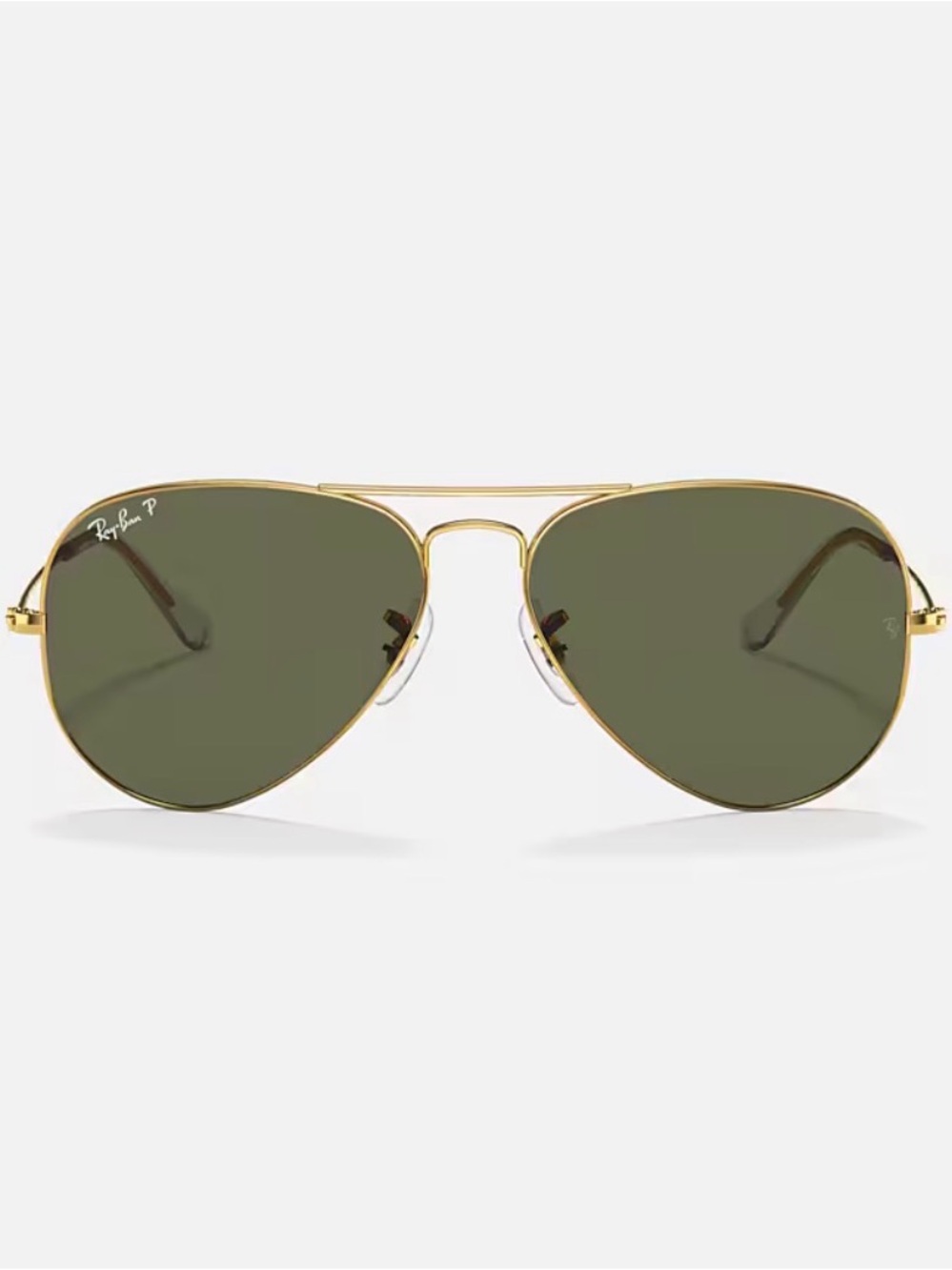 Ray-Ban Aviator Classic Polarized Sunglasses - Gold Frame with Green Lenses - Picture 2 of 11